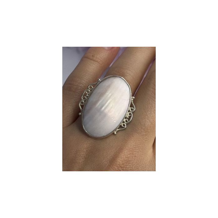 Vintage 925 Sterling Silver Rink Abalone Ring Size 6.5