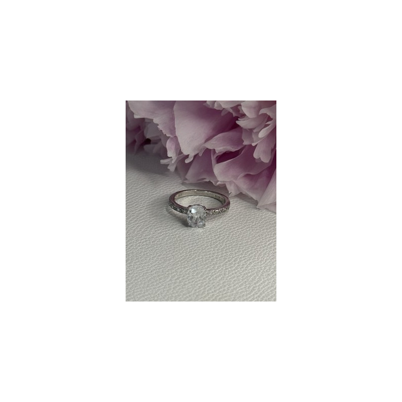 Shiny 925 Sterling Silver CZ Ring Size 10