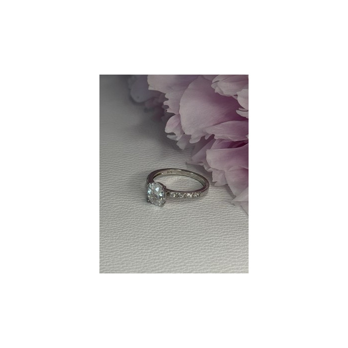 Shiny 925 Sterling Silver CZ Ring Size 10