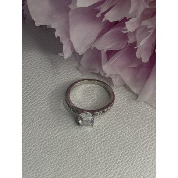 Shiny 925 Sterling Silver CZ Ring Size 10