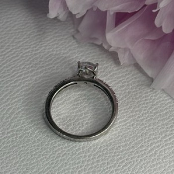Shiny 925 Sterling Silver CZ Ring Size 10