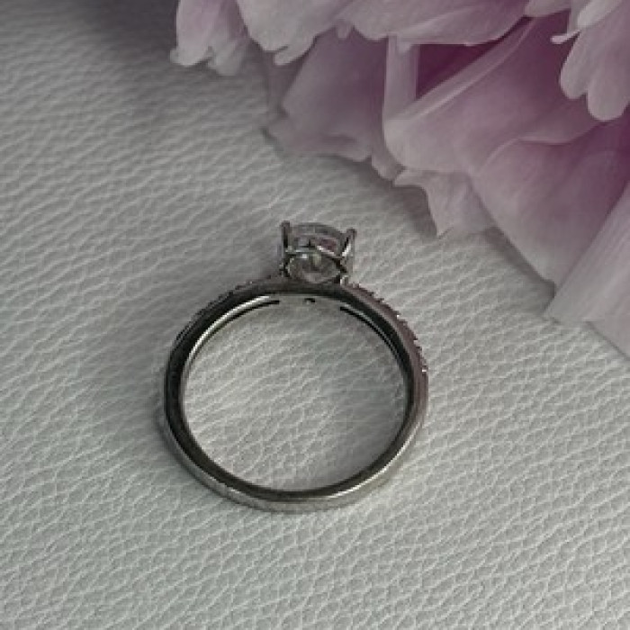 Shiny 925 Sterling Silver CZ Ring Size 10