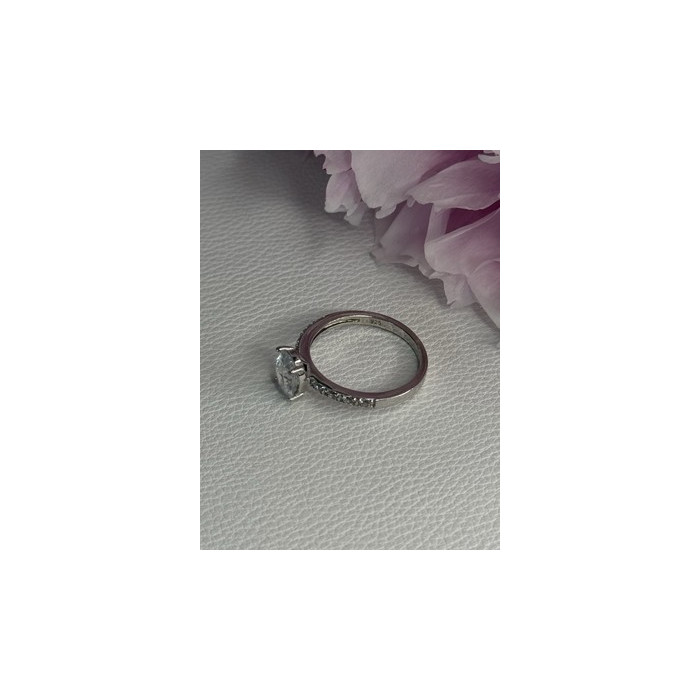 Shiny 925 Sterling Silver CZ Ring Size 10