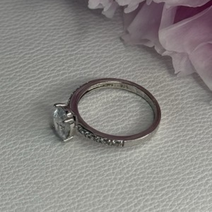 Shiny 925 Sterling Silver CZ Ring Size 10