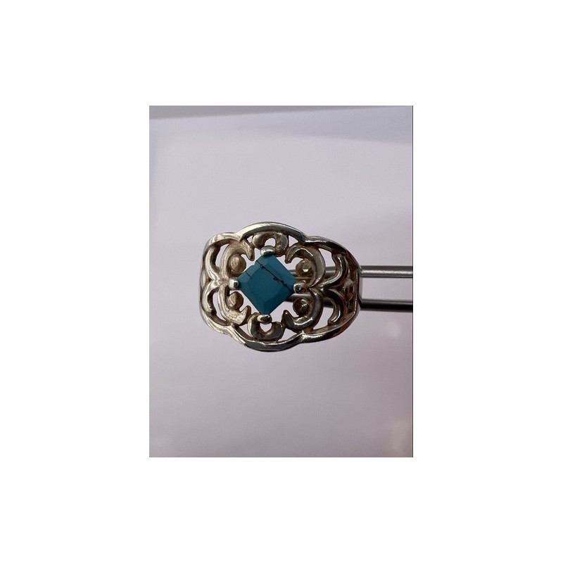 925 Sterling Silver Turquoise Ring Size 8.5