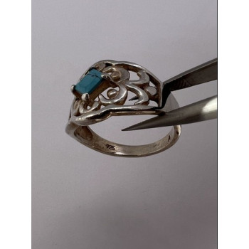 925 Sterling Silver Turquoise Ring Size 8.5