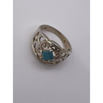 925 Sterling Silver Turquoise Ring Size 8.5