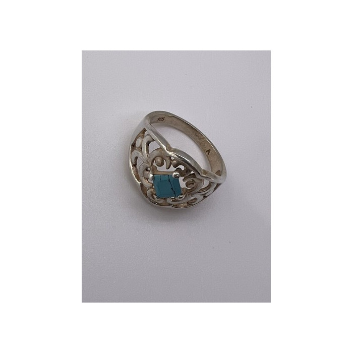 925 Sterling Silver Turquoise Ring Size 8.5