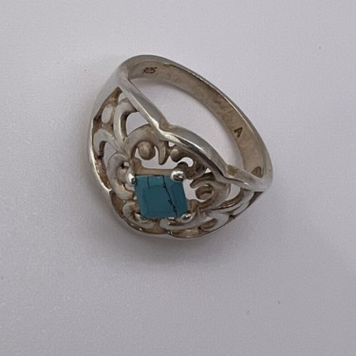 925 Sterling Silver Turquoise Ring Size 8.5