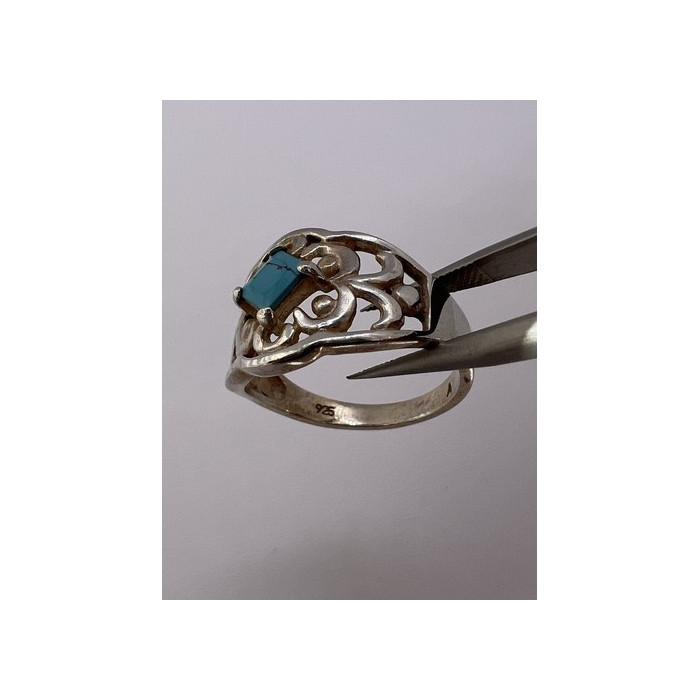925 Sterling Silver Turquoise Ring Size 8.5