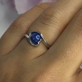 925 Sterling Silver Star Sapphire Ring Size 6