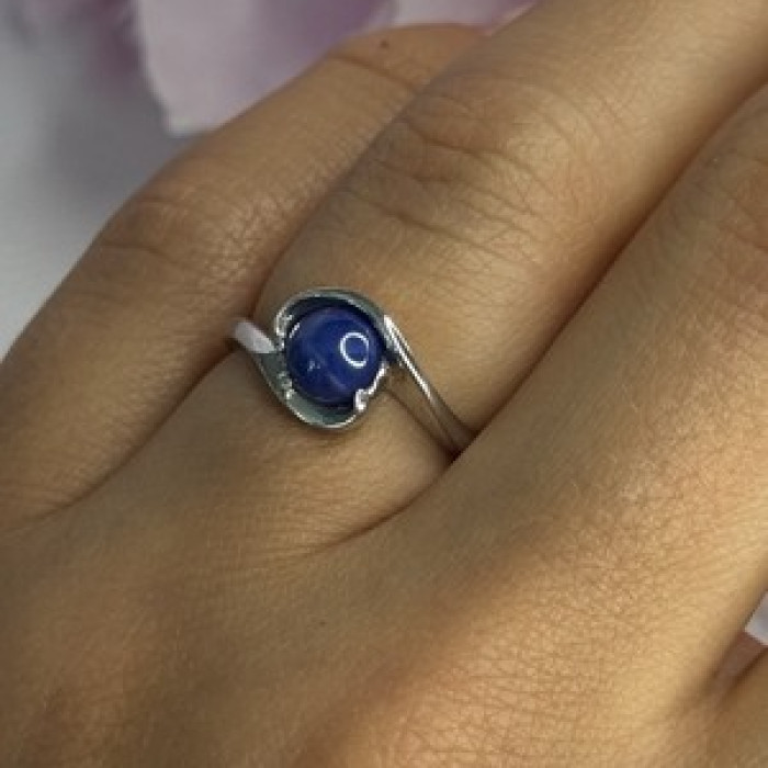 925 Sterling Silver Star Sapphire Ring Size 6