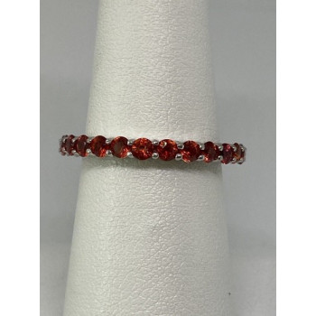 925 Sterling Silver Topaz Ring Size 6.75