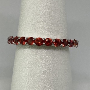 925 Sterling Silver Topaz Ring Size 6.75