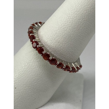 925 Sterling Silver Topaz Ring Size 6.75