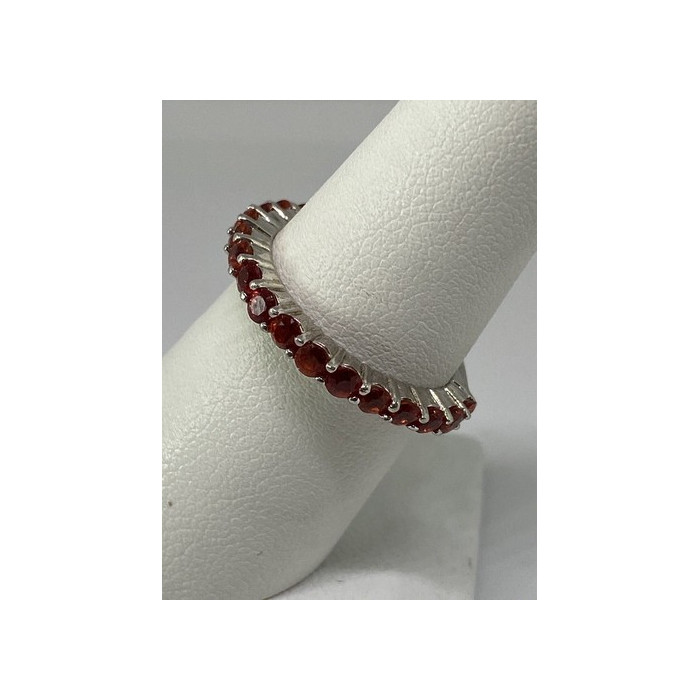 925 Sterling Silver Topaz Ring Size 6.75