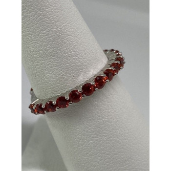 925 Sterling Silver Topaz Ring Size 6.75