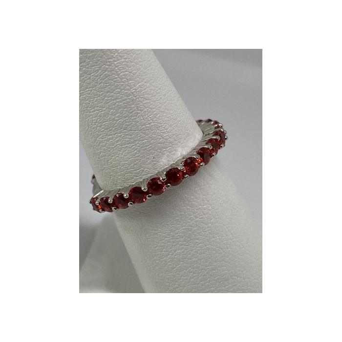 925 Sterling Silver Topaz Ring Size 6.75