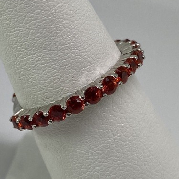 925 Sterling Silver Topaz Ring Size 6.75