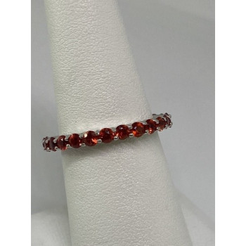 925 Sterling Silver Topaz Ring Size 6.75