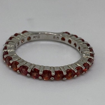 925 Sterling Silver Topaz Ring Size 6.75