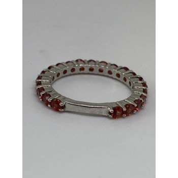 925 Sterling Silver Topaz Ring Size 6.75