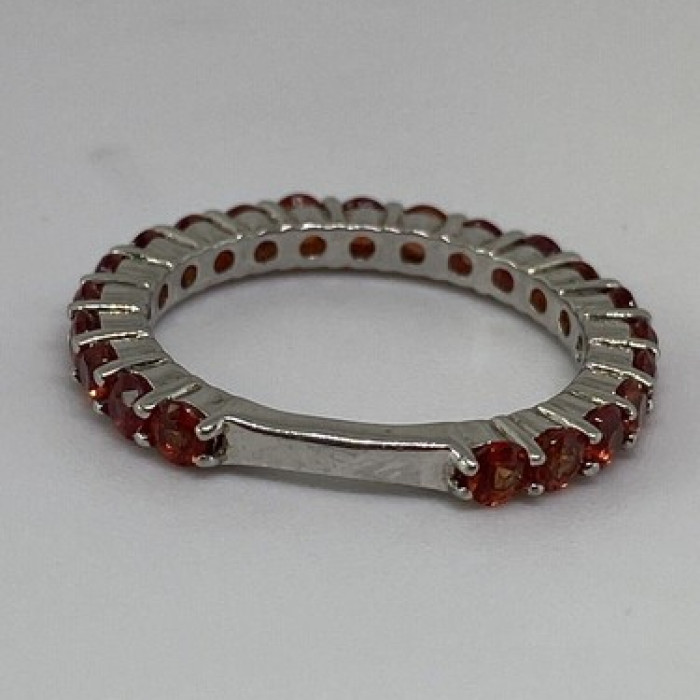 925 Sterling Silver Topaz Ring Size 6.75