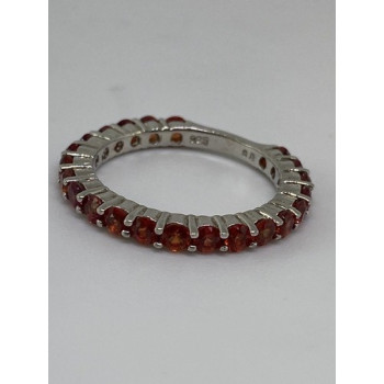 925 Sterling Silver Topaz Ring Size 6.75