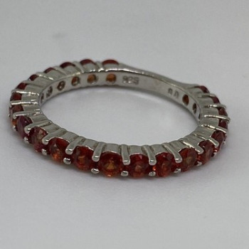 925 Sterling Silver Topaz Ring Size 6.75