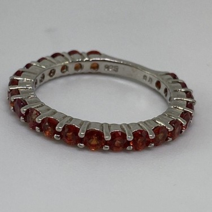 925 Sterling Silver Topaz Ring Size 6.75