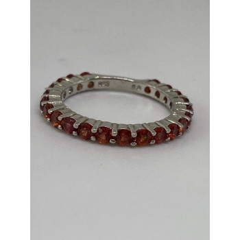 925 Sterling Silver Topaz Ring Size 6.75