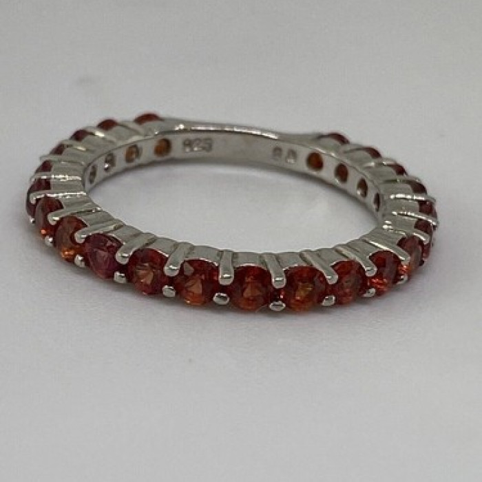 925 Sterling Silver Topaz Ring Size 6.75