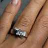 925 Sterling Silver Beryl Bow Ring Size 6