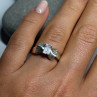 925 Sterling Silver Beryl Bow Ring Size 6