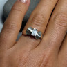925 Sterling Silver Beryl Bow Ring Size 6
