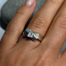 925 Sterling Silver Beryl Bow Ring Size 6