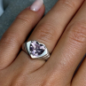 925 Sterling Silver CZ Heart Ring Size 6.5