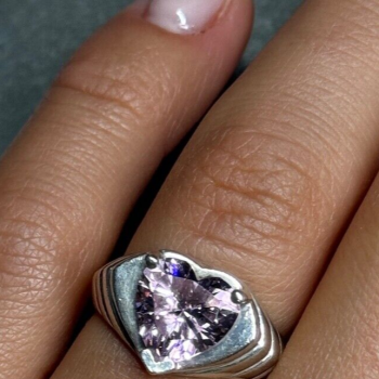925 Sterling Silver CZ Heart Ring Size 6.5