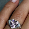 925 Sterling Silver CZ Heart Ring Size 6.5