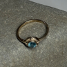 925 Sterling Silver Blue Topaz Ring Size 7.5