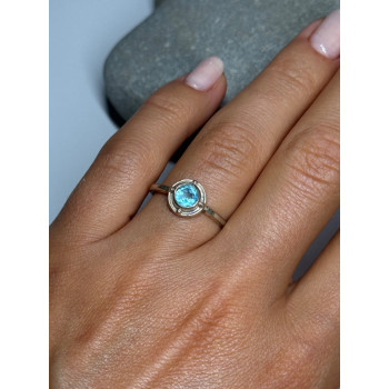 925 Sterling Silver Blue Topaz Ring Size 7.5