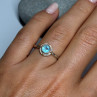925 Sterling Silver Blue Topaz Ring Size 7.5