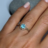 925 Sterling Silver Blue Topaz Ring Size 7.5