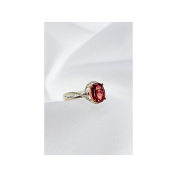 925 Sterling Silver Red Spinel Ring Size 7