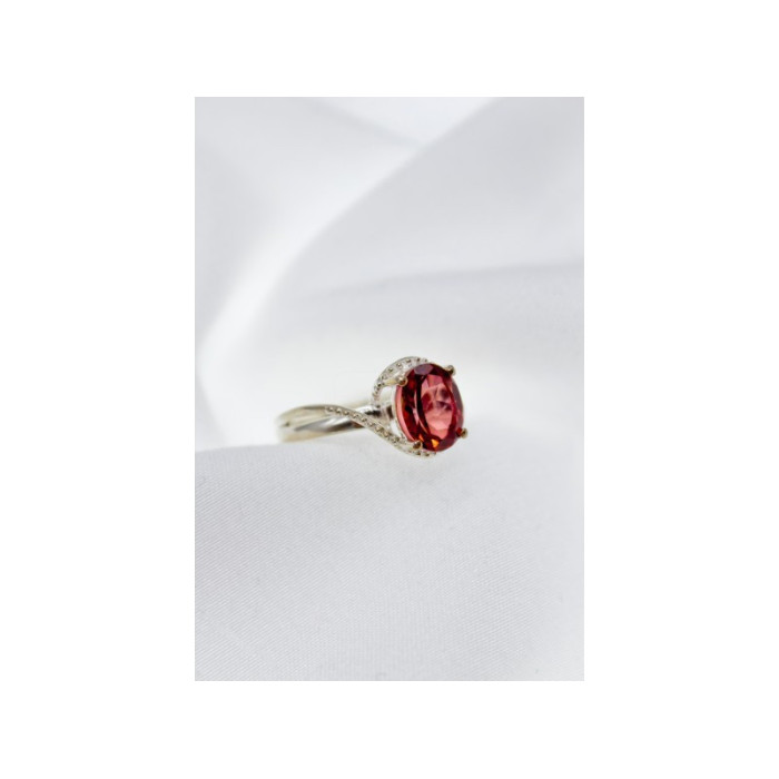 925 Sterling Silver Red Spinel Ring Size 7