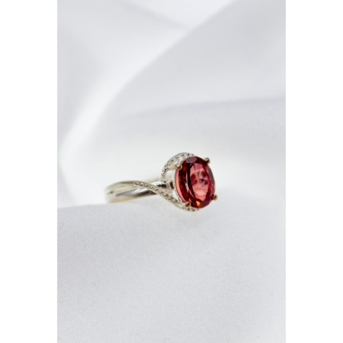 925 Sterling Silver Red Spinel Ring Size 7