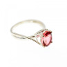 925 Sterling Silver Red Spinel Ring Size 7