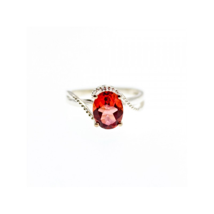925 Sterling Silver Red Spinel Ring Size 7