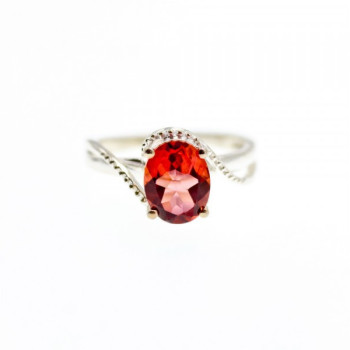 925 Sterling Silver Red Spinel Ring Size 7