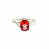 925 Sterling Silver Red Spinel Ring Size 7